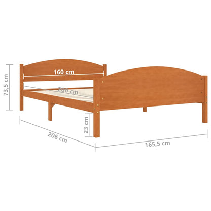 Giroletto Marrone Miele in Legno Massello di Pino 160x200 cm - homemem39