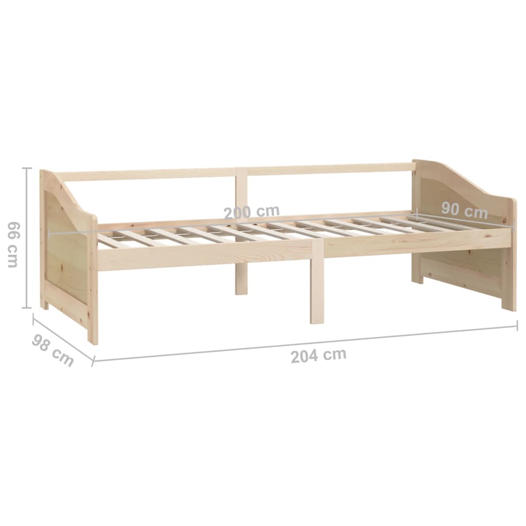 Divano Letto a 3 Posti in Legno Massello di Pino 90x200cm - homemem39