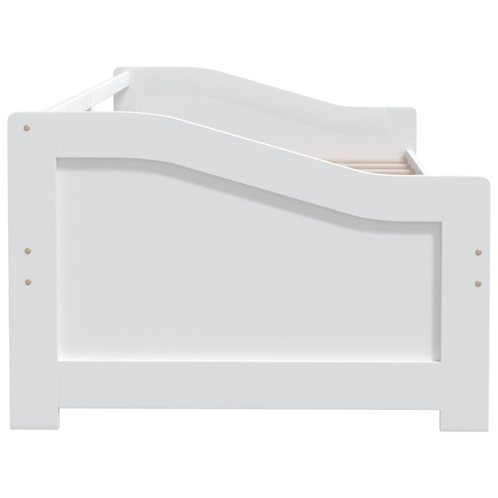 Divano Letto a 3 Posti Bianco Legno Massello di Pino 90x200cm - homemem39