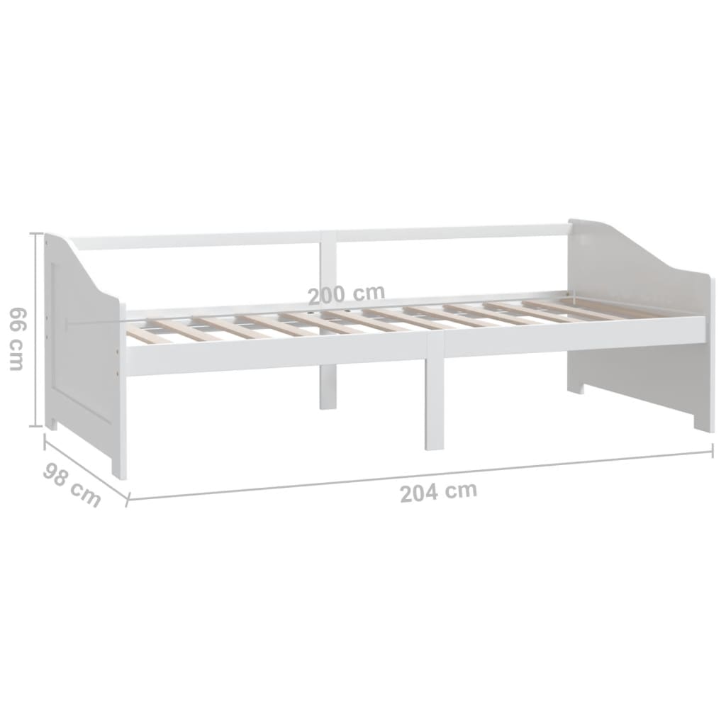 Divano Letto a 3 Posti Bianco Legno Massello di Pino 90x200cm - homemem39