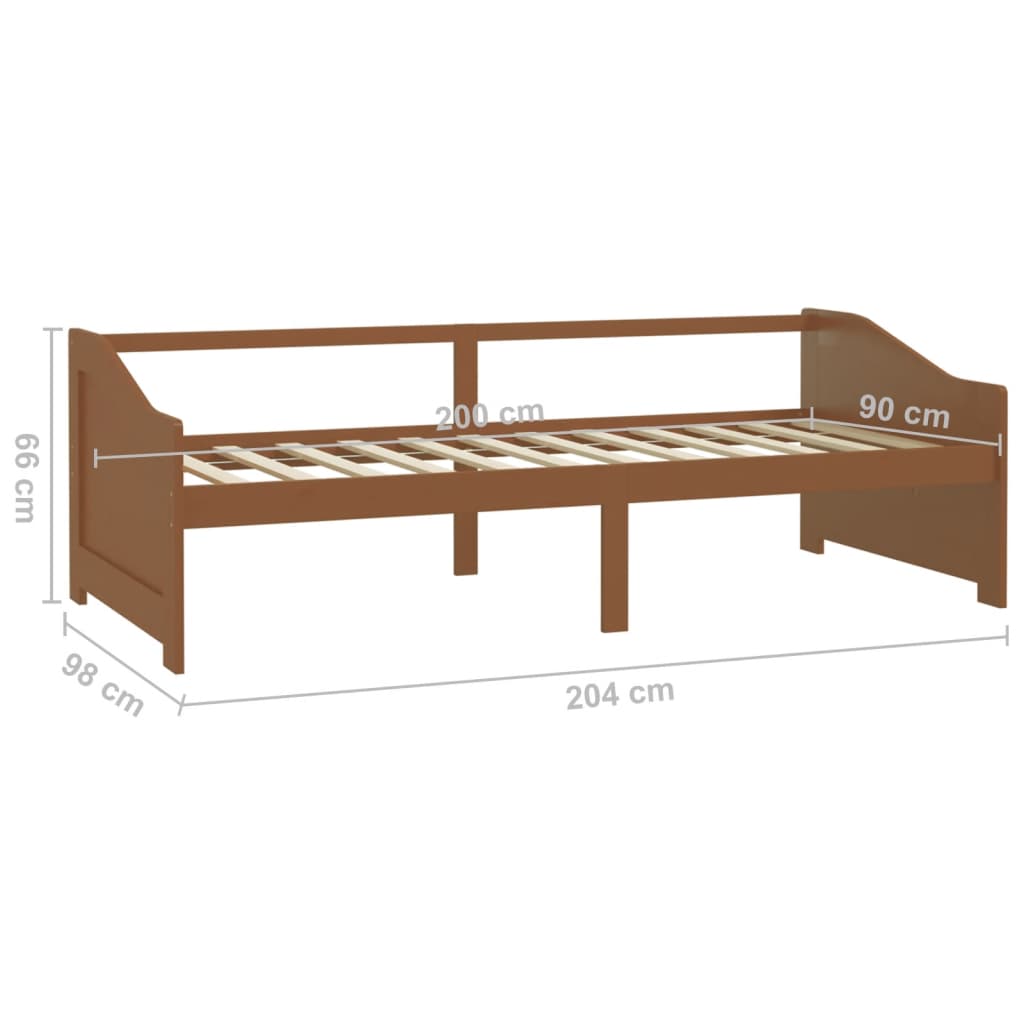 Divano Letto a 3 Posti Miele in Legno Massello di Pino 90x200cm - homemem39