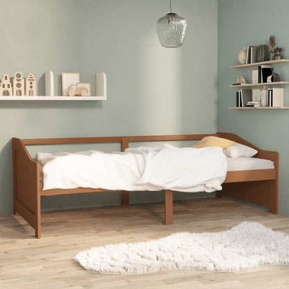 Divano Letto a 3 Posti Miele in Legno Massello di Pino 90x200cm - homemem39