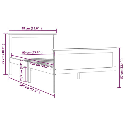 Giroletto in Legno Massello di Pino 90x200 cm - homemem39