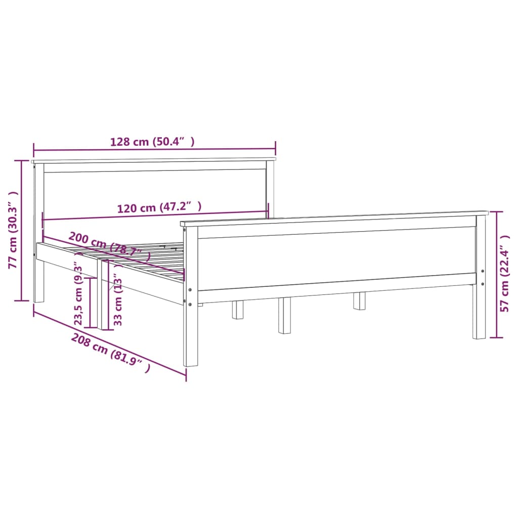 Giroletto in Legno Massello di Pino 120x200 cm - homemem39