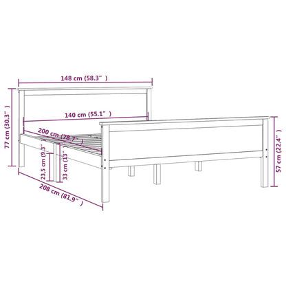 Giroletto in Legno Massello di Pino 140x200 cm - homemem39