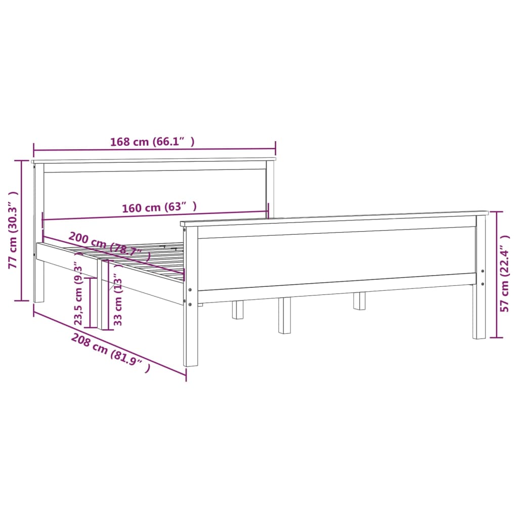 Giroletto in Legno Massello di Pino 160x200 cm - homemem39