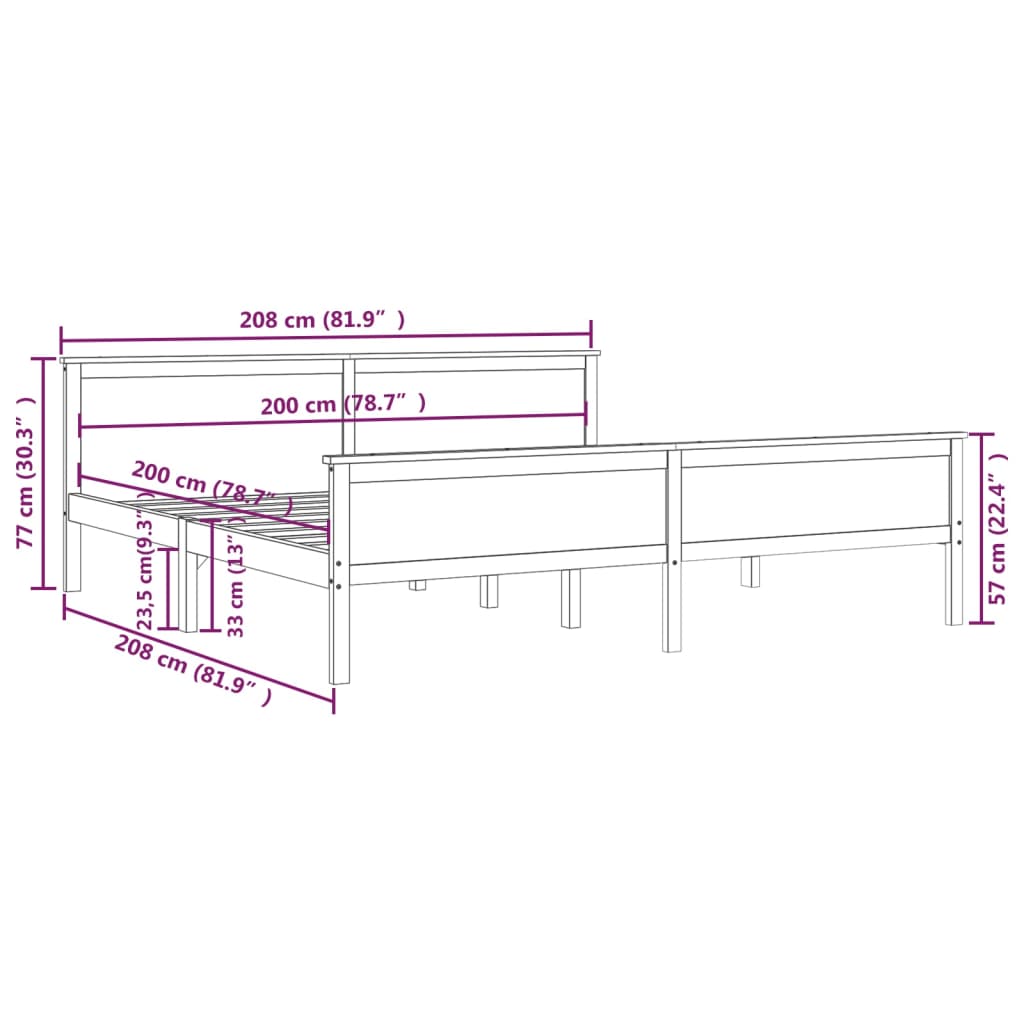 Giroletto in Legno Massello di Pino 200x200 cm - homemem39