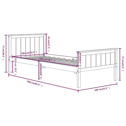 Giroletto Grigio in Legno Massello di Pino 100x200 cm - homemem39