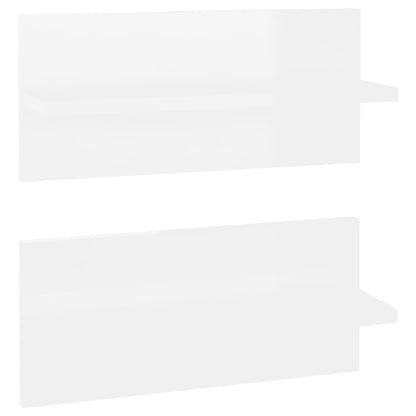 Mensole a Muro 2 pz Bianco Lucido 40x11,5x18 cm - homemem39