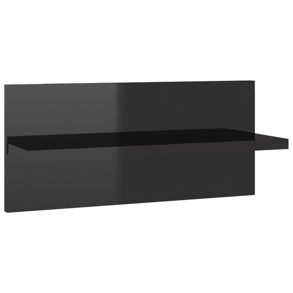 Mensole a Muro 2 pz Nero Lucido 40x11,5x18 cm - homemem39