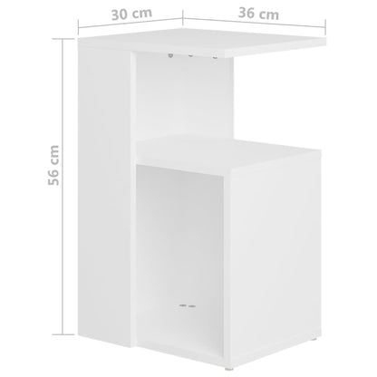 Tavolino da Salotto Bianco 36x30x56 cm in Legno Multistrato - homemem39