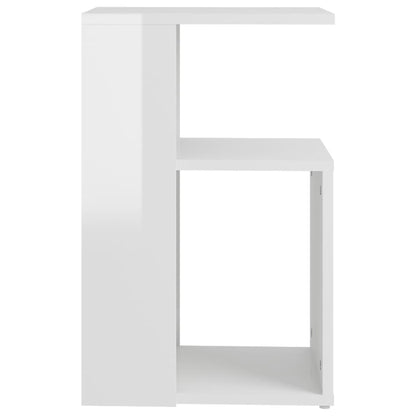 Tavolino Bianco Lucido 36x30x56 cm in Truciolato - homemem39