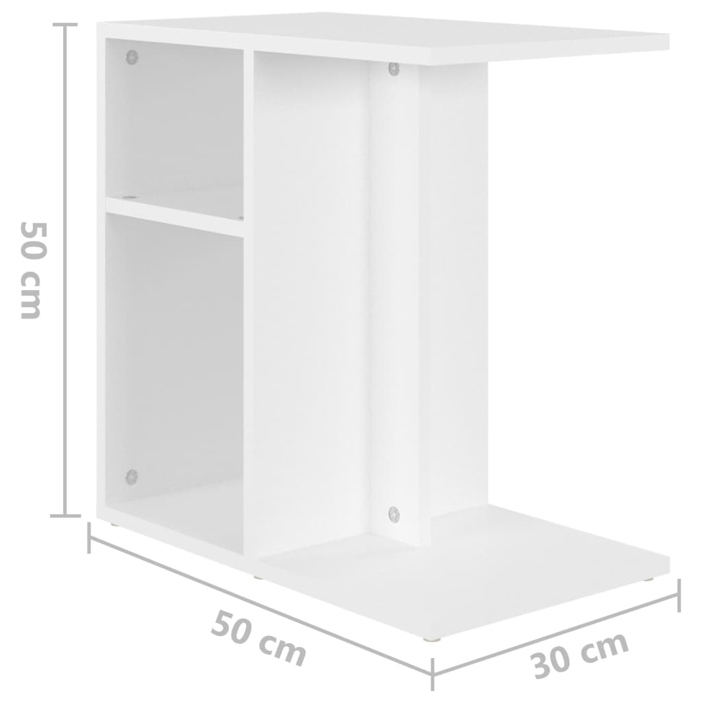 Tavolino Bianco 50x30x50 cm in Legno Multistrato - homemem39