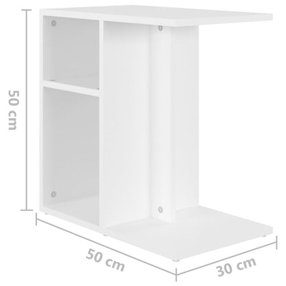 Tavolino Bianco 50x30x50 cm in Legno Multistrato - homemem39