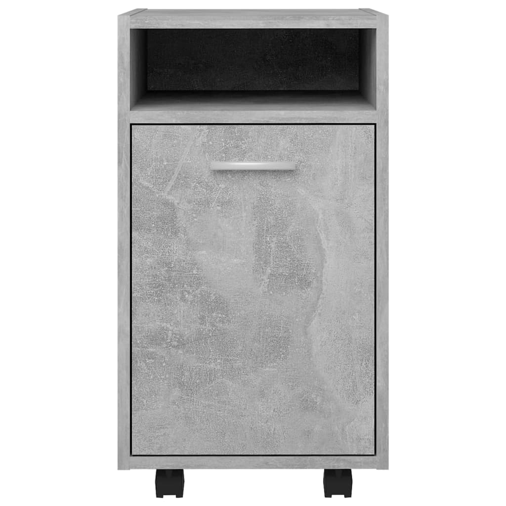 Credenza con Ruote Grigio Cemento 33x38x60 cm in Truciolato - homemem39