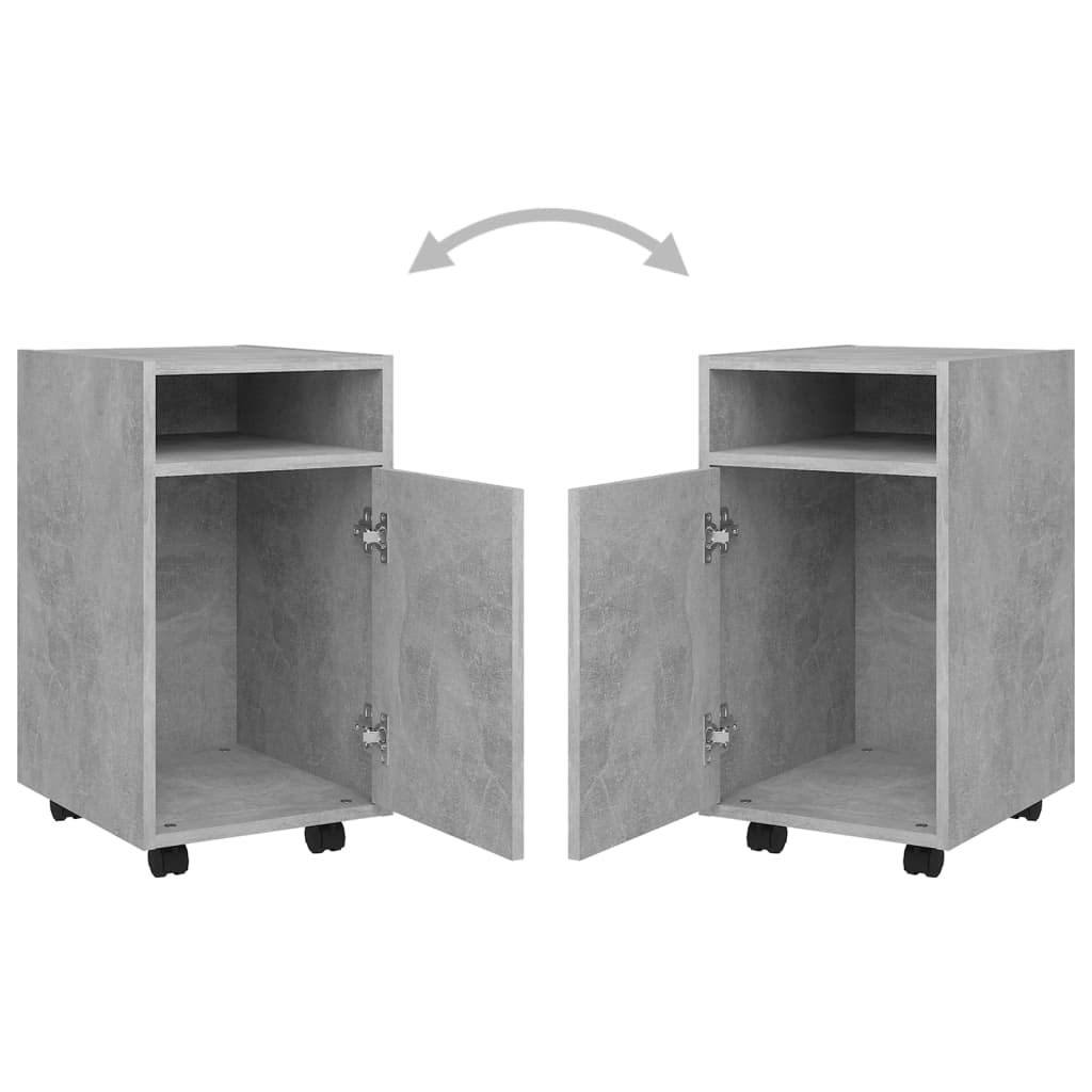 Credenza con Ruote Grigio Cemento 33x38x60 cm in Truciolato - homemem39