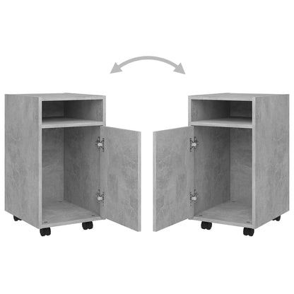 Credenza con Ruote Grigio Cemento 33x38x60 cm in Truciolato - homemem39