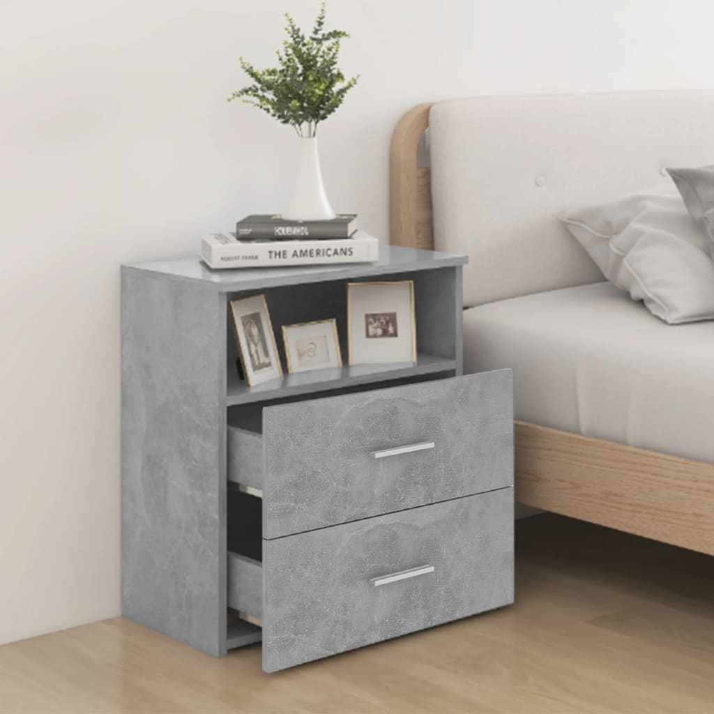 Comodini 2 pz Grigio Cemento 50x32x60 cm - homemem39