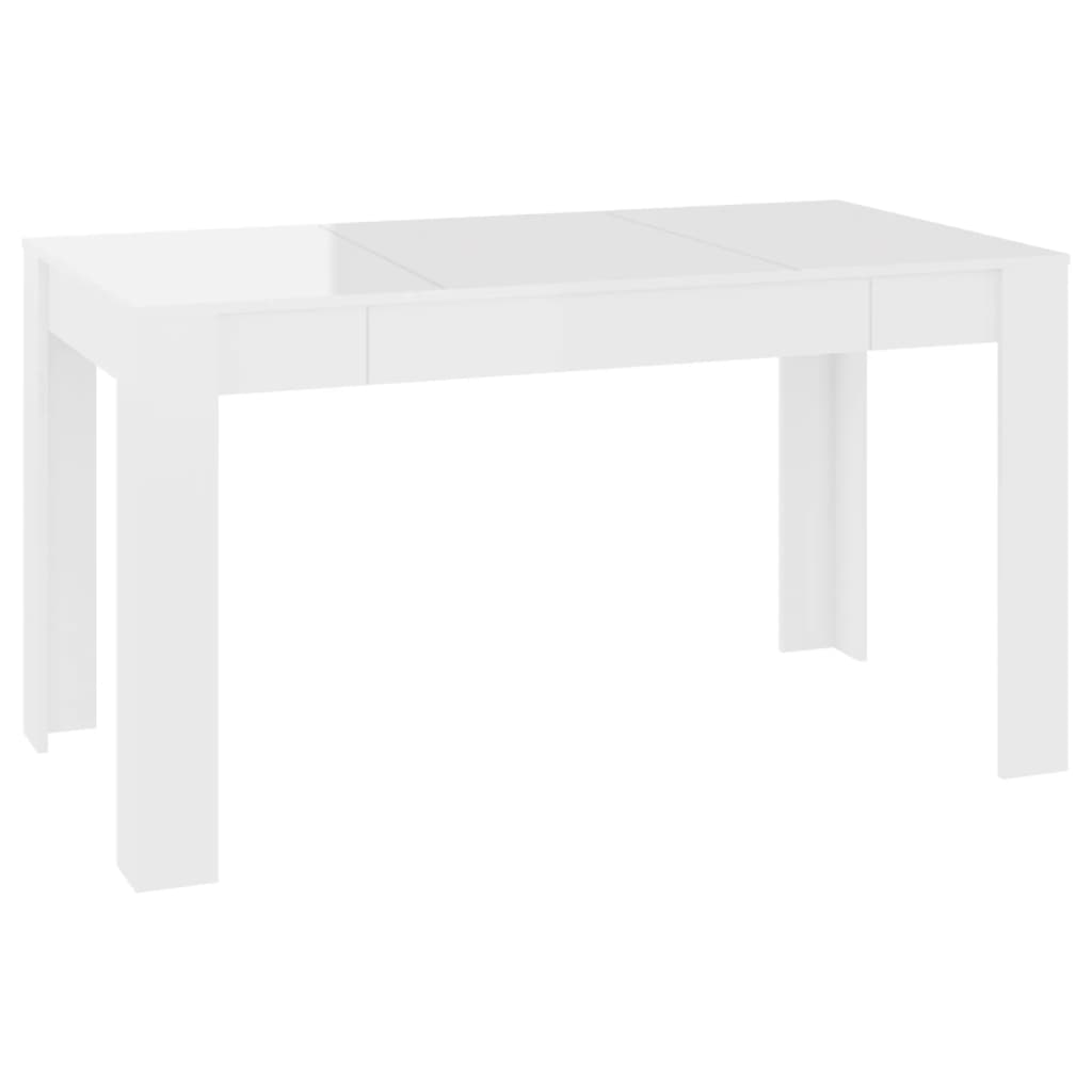 Tavolo da Pranzo Bianco Lucido 140x74,5x76 cm Legno Multistrato - homemem39