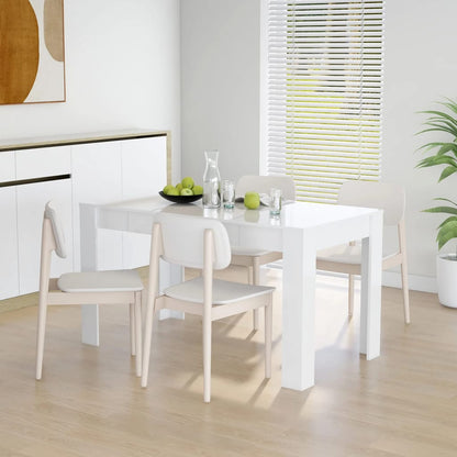 Tavolo da Pranzo Bianco Lucido 140x74,5x76 cm Legno Multistrato - homemem39