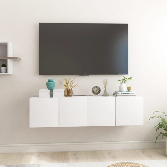 Mobili Porta TV Sospesi 2 pz Bianco 60x30x30cm - homemem39