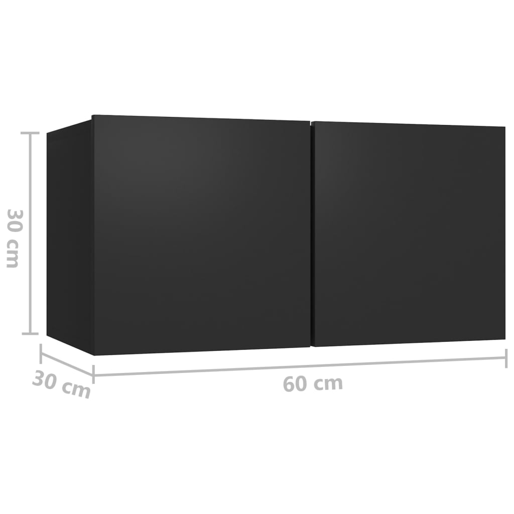 Mobili Porta TV Sospesi 2 pz Neri 60x30x30 cm - homemem39