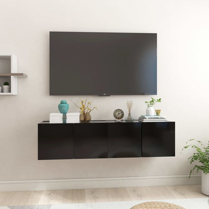 Mobili Porta TV Sospesi 2 pz Neri 60x30x30 cm - homemem39