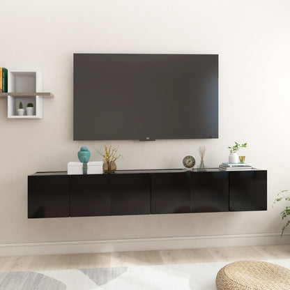 Mobili Porta TV Sospesi 3 pz Neri 60x30x30cm - homemem39