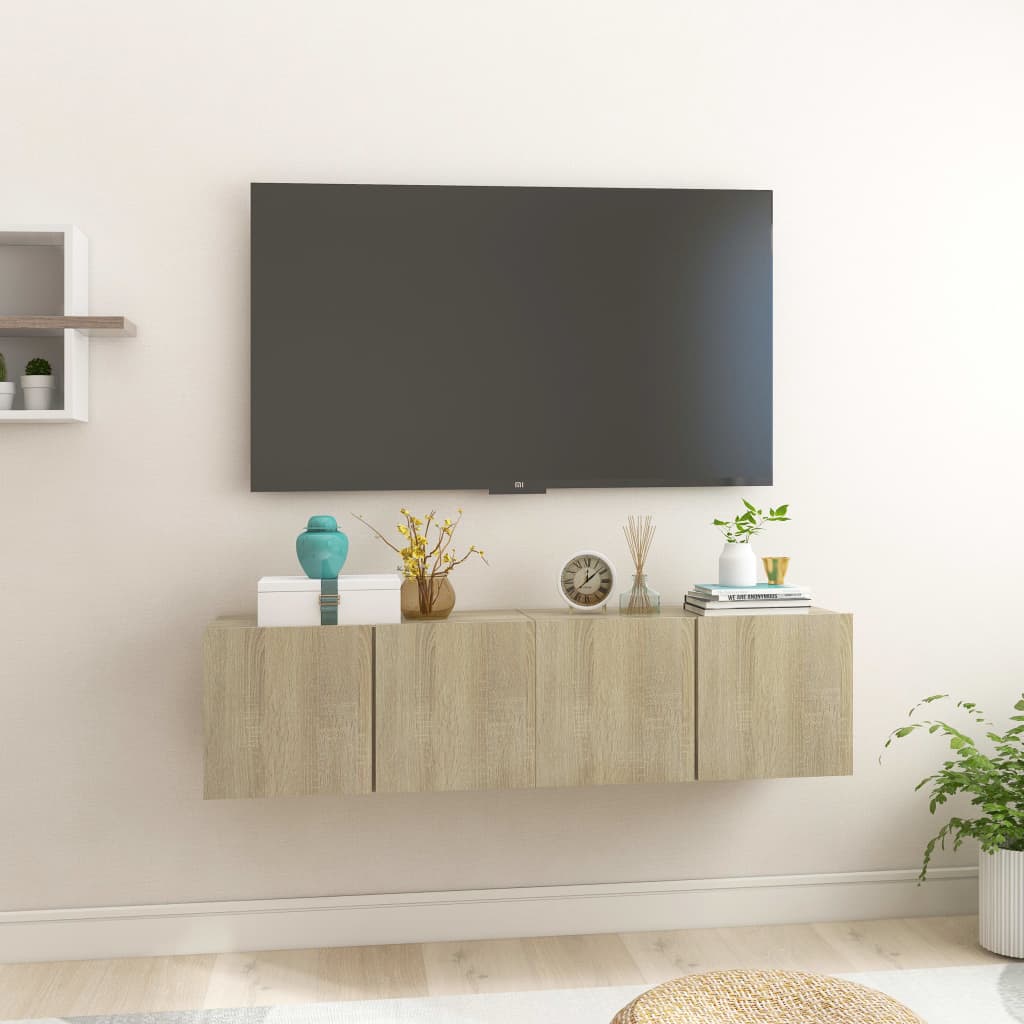 Mobili Porta TV Sospesi 3 pz Rovere Sonoma 60x30x30 cm - homemem39