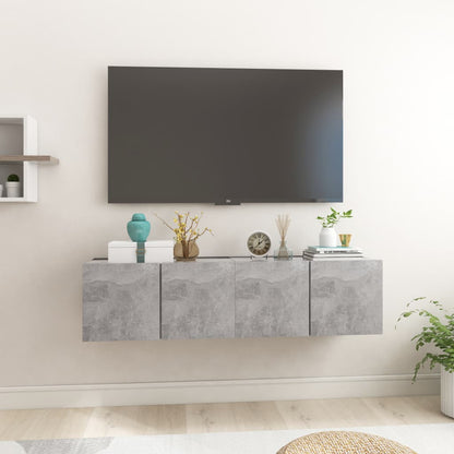 Mobili Porta TV Sospesi 2 pz Grigio Cemento 60x30x30 cm - homemem39