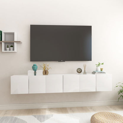 Mobili Porta TV Sospesi 3 pz Bianco Lucido 60x30x30cm - homemem39