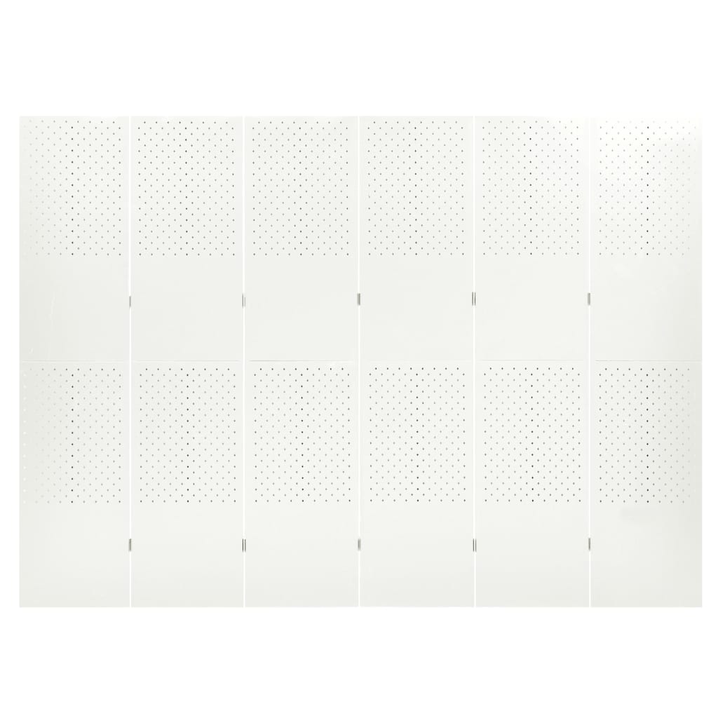 Paravento a 6 Pannelli Bianco 240x180 cm in Acciaio - homemem39
