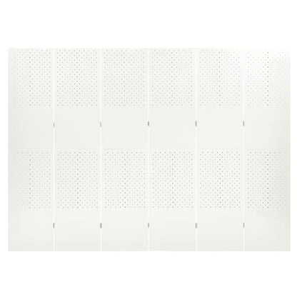 Paravento a 6 Pannelli Bianco 240x180 cm in Acciaio - homemem39