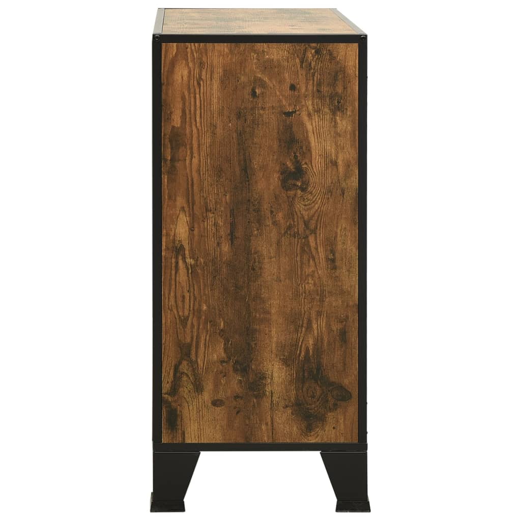 Armadietto Marrone Rustico 72x36x82 cm in Metallo e MDF - homemem39