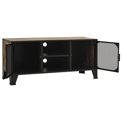 Mobile Porta TV Marrone Rustico 105x36x47 cm in Metallo e MDF - homemem39