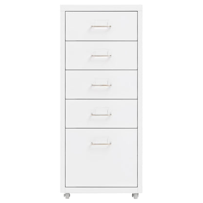 Schedario Mobile Bianco 28x41x69 cm in Metallo - homemem39