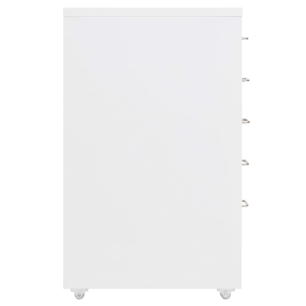 Schedario Mobile Bianco 28x41x69 cm in Metallo - homemem39