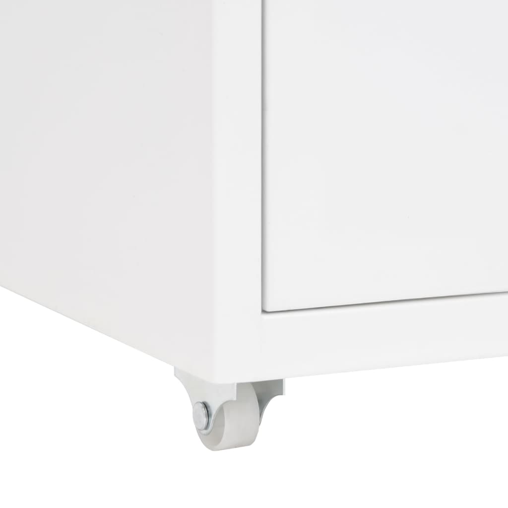 Schedario Mobile Bianco 28x41x69 cm in Metallo - homemem39