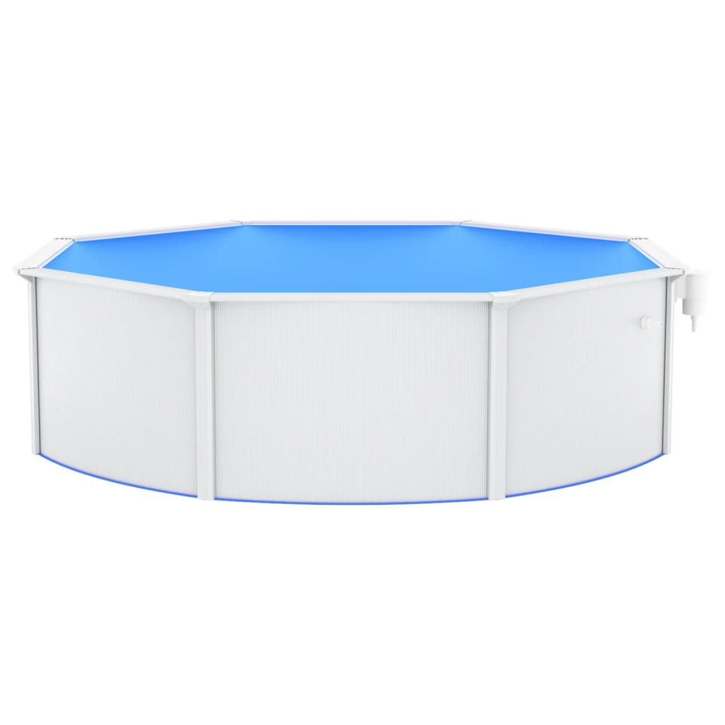 Piscina con Pareti in Acciaio Rotonda 460x120 cm Bianca - homemem39