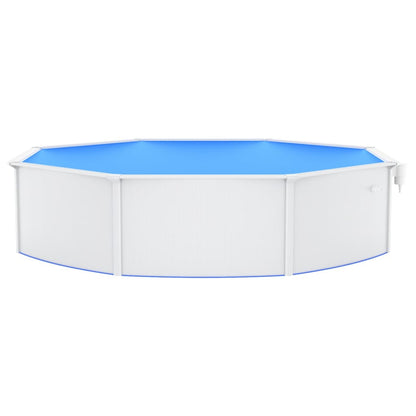 Piscina con Pareti in Acciaio Rotonda 550x120 cm Bianca - homemem39