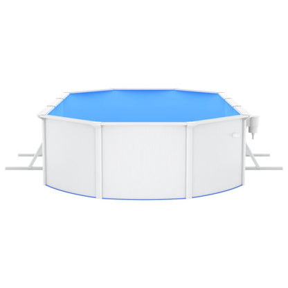 Piscina con Pareti in Acciaio Ovale 610x360x120 cm Bianca - homemem39