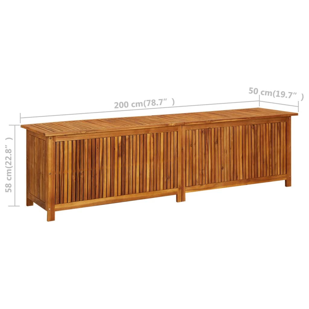 Contenitore da Giardino 200x50x58cm in Legno Massello di Acacia - homemem39