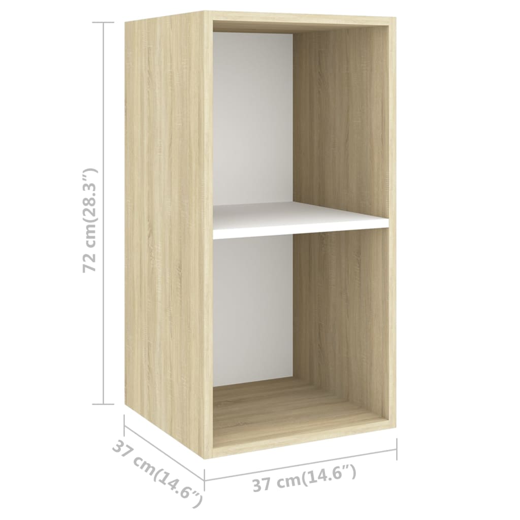 Set Porta TV 5 pz Bianco e Rovere Sonoma in Truciolato - homemem39