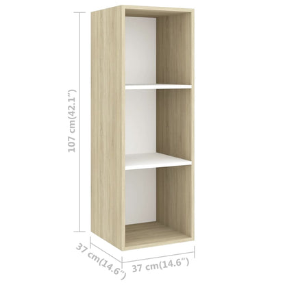 Set Porta TV 5 pz Bianco e Rovere Sonoma in Truciolato - homemem39