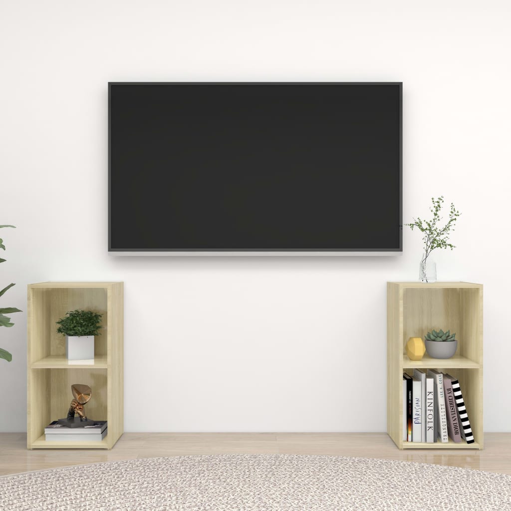 Mobili TV 2 pz Rovere Sonoma 72x35x36,5 cm in Truciolato - homemem39