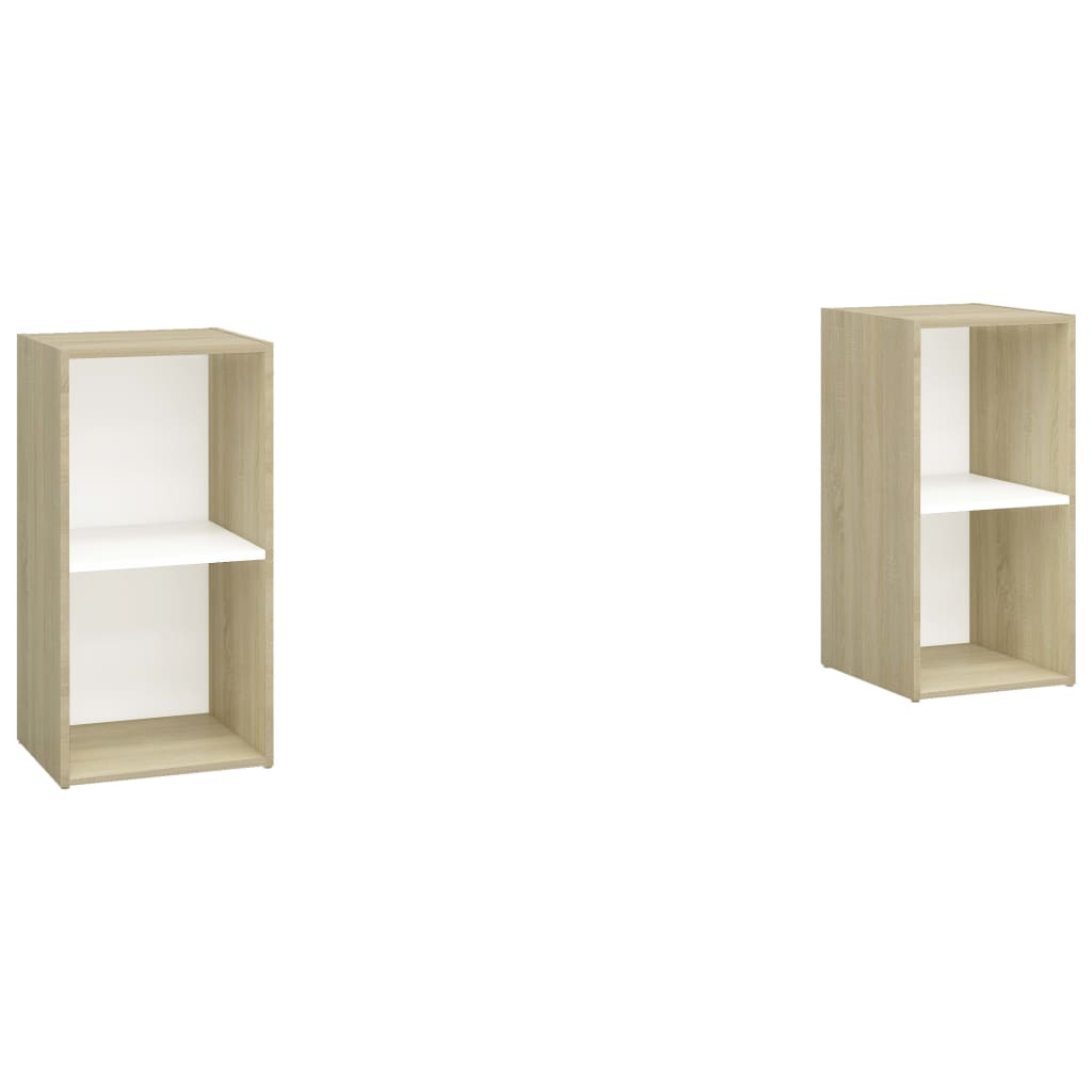 Mobili TV 2 pz Bianco e Rovere Sonoma 72x35x36,5 cm Truciolato - homemem39