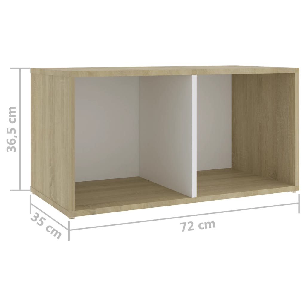 Mobili TV 2 pz Bianco e Rovere Sonoma 72x35x36,5 cm Truciolato - homemem39