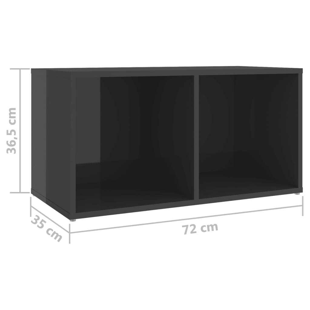 Mobili Porta TV 2 pz Grigio Lucido 72x35x36,5 cm in Truciolato - homemem39