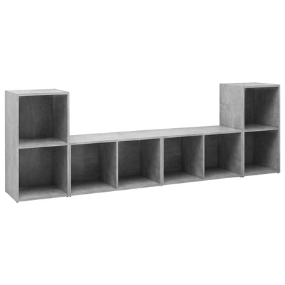 Mobili TV 4 pz Grigio Cemento 72x35x36,5 cm in Truciolato - homemem39