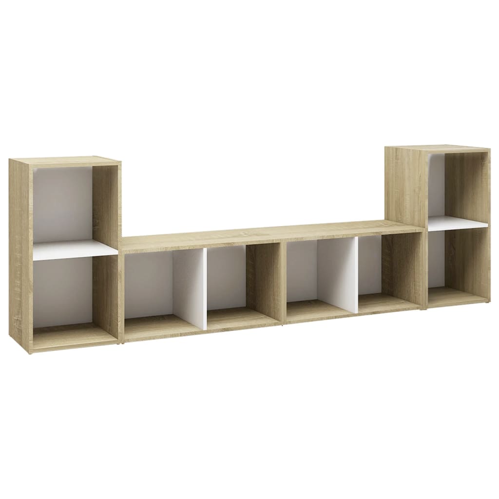 Mobili TV 4 pz Bianco e Rovere Sonoma 72x35x36,5 cm Truciolato - homemem39